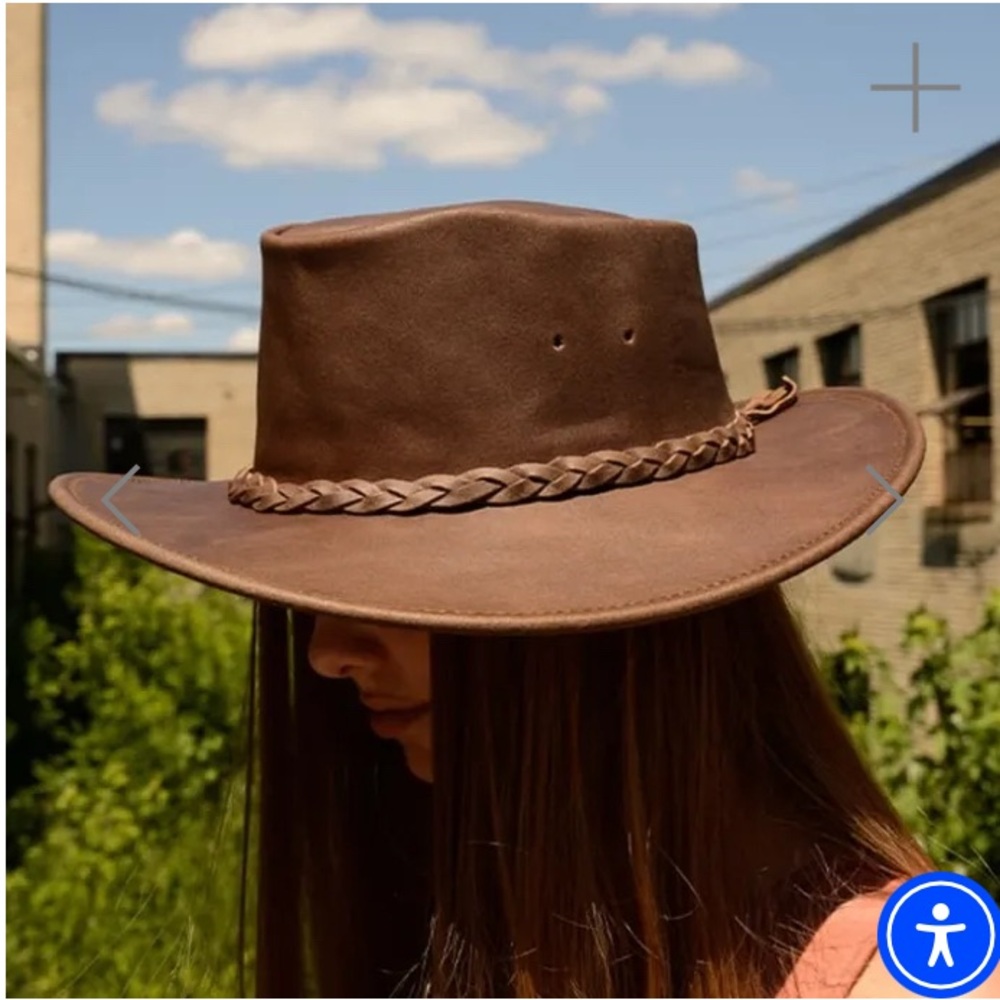 Minnetonka Unisex Tan Leather Fold Up Hat - Picture 17 of 17